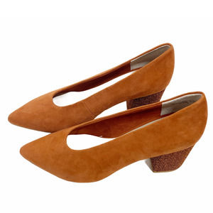 Seychelles Burnt Orange Suede Glitter Block Heels